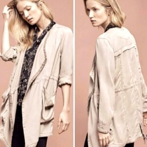 Anthro Hei Hei Draped Lightweight Trench Utility Jacket
